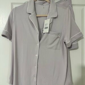 Lilac Short Sleeve Pajama Set Cozy Earth M
